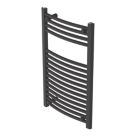 Flomasta 800mm x 500mm 1238BTU Black Curved  Towel Radiator