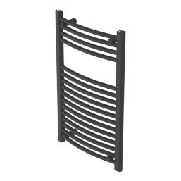 Flomasta 800mm x 500mm 1238BTU Black Curved  Towel Radiator