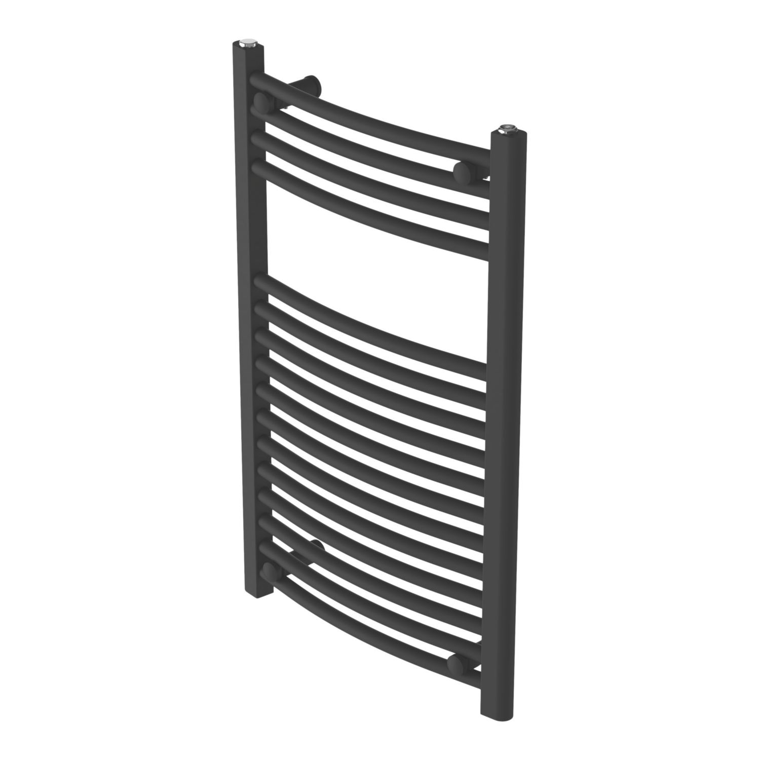 Flomasta 800mm x 500mm 1238BTU Black Curved Towel Radiator (938AG)