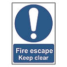 Non Photoluminescent "Fire Escape Keep Clear" Sign 210mm x 148mm