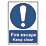 Non Photoluminescent "Fire Escape Keep Clear" Sign 210mm x 148mm