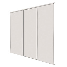 Spacepro Classic 3-Door Sliding Wardrobe Door Kit Cashmere Frame Cashmere Panel 2672mm x 2260mm