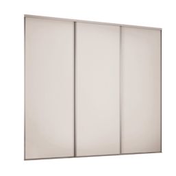 Spacepro Classic 3-Door Sliding Wardrobe Door Kit Cashmere Frame Cashmere Panel 2672mm x 2260mm