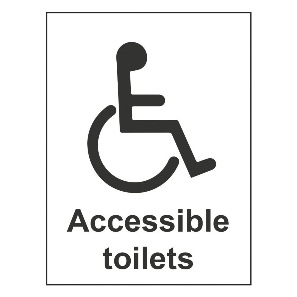 Essentials Accessible Toilets Sign 200mm X 150mm Screwfix