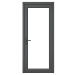Crystal  Fully Glazed 1-Clear Light Right-Handed Anthracite Grey uPVC Back Door 2090mm x 840mm