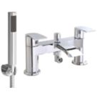 ETAL Spear Polished Chrome 123mm Deck Mounted Dual Control Manual Shower Mixer Tap