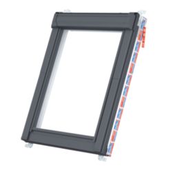 Keylite  Manual Centre-Pivot Grey & White Timber Double-Glazed Roof Window Clear 550mm x 1180mm