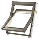 Keylite  Manual Centre-Pivot Grey & White Timber Roof Window Clear 550mm x 1180mm