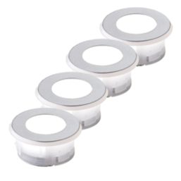 Sensio Halo TrioTone Recessed Round LED Kitchen Plinth Lights Chrome 0.5W 32 - 35lm 4 Pack