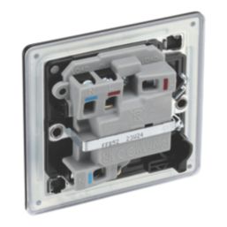 LAP  13A Switched Fused Spur with LED Matt Black with Colour-Matched Inserts