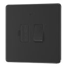 LAP  13A Switched Fused Spur with LED Matt Black with Colour-Matched Inserts