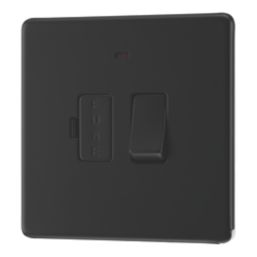 LAP  13A Switched Fused Spur with LED Matt Black with Colour-Matched Inserts