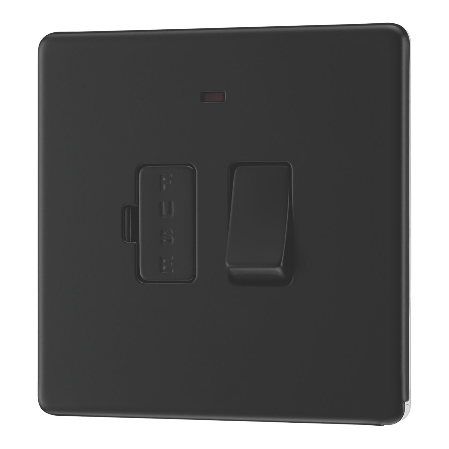 LAP 13A Switched Fused Spur with LED Matt Black with Colour-Matched Inserts (938PN)