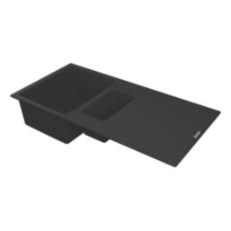 Carysil GD150-MB 1.5 Bowl Granite Composite Kitchen Sink Midnight Black Reversible 1000mm x 500mm