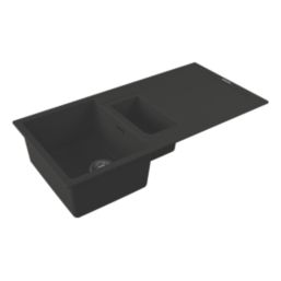 Carysil GD150-MB 1.5 Bowl Granite Composite Kitchen Sink Midnight Black Reversible 1000mm x 500mm
