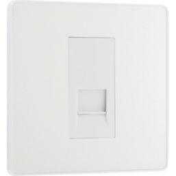 British General Evolve 1-Gang Master Telephone Socket Pearlescent White with White Inserts