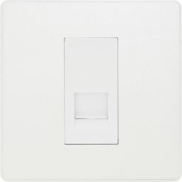 British General Evolve 1-Gang Master Telephone Socket Pearlescent White with White Inserts