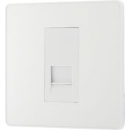 British General Evolve 1-Gang Master Telephone Socket Pearlescent White with White Inserts