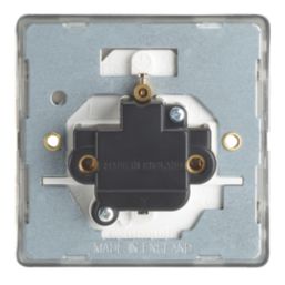 Contactum Lyric 2A 1-Gang Unswitched Round Pin Socket Brushed Brass with White Inserts