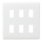 Knightsbridge Curved Edge 6-Module Grid Faceplate White