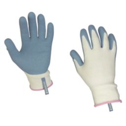 ClipGlove Bamboo Fibre  Womens Bamboo Gardening Gloves Blue / Cream Medium