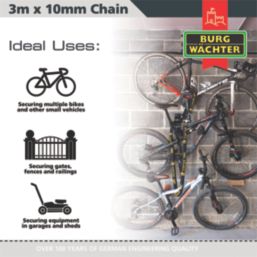 Burg-Wachter Hardened Steel Heavy Duty Chain 3m x 10mm