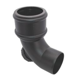 FloPlast Cast Iron Effect Push-Fit -Boss 92.5° Single Socket Access Bend Black 110mm