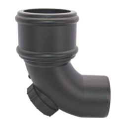 FloPlast Cast Iron Effect Push-Fit -Boss 92.5° Single Socket Access Bend Black 110mm