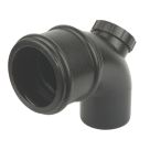 FloPlast Cast Iron Effect Push-Fit -Boss 92.5° Single Socket Access Bend Black 110mm
