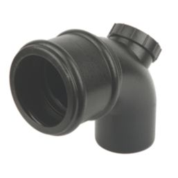 FloPlast Cast Iron Effect Push-Fit -Boss 92.5° Single Socket Access Bend Black 110mm