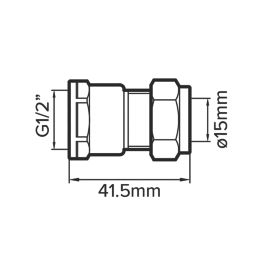 Flomasta  Brass Compression Adapting Female Coupler 15mm x 1/2"