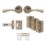 Smith & Locke Helvellyn Door Handle, Latch & Hinge Set Antique Brass 6 Pcs