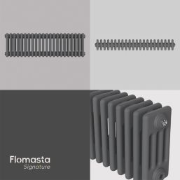 Flomasta 300mm x 1010mm 2993BTU Anthracite Horizontal 4 Column Radiator