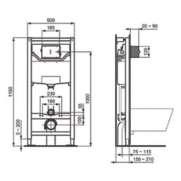 Ideal Standard ProSys Pneumatic Toilet Frame 1150mm