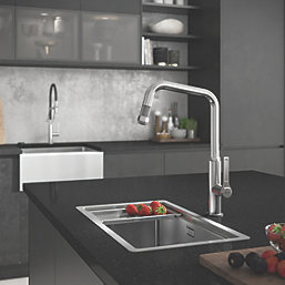 Abode Studio 1 Bowl Stainless Steel Undermount & Inset Kitchen Sink  500mm x 300mm