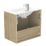 Newland  Double Door Wall-Mounted Vanity Unit with Basin Effect Natural Oak 600mm x 370mm x 540mm