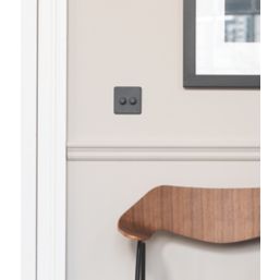 Knightsbridge  2-Gang 2-Way LED Dimmer Switch  Anthracite