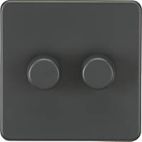 Knightsbridge SF2182AT 2-Gang 2-Way LED Dimmer Switch  Anthracite