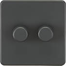 Knightsbridge  2-Gang 2-Way LED Dimmer Switch  Anthracite