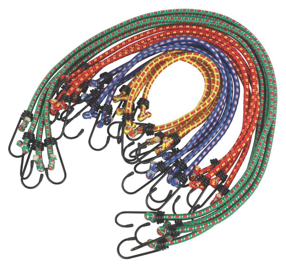 Bungee Cord Assortment x 8mm 16 Piece Set Screwfix