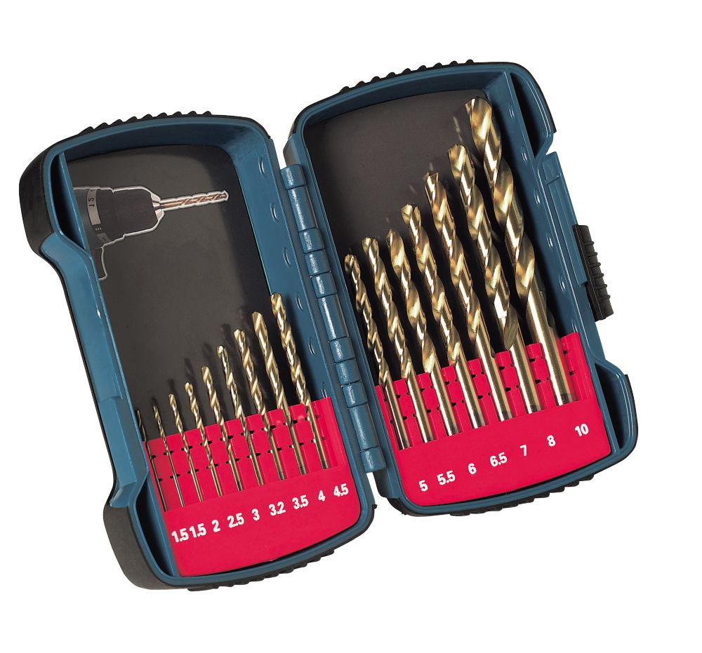 Makita Straight Shank HSS TitaniumPlated Drill Bit Set 16 Pack Screwfix