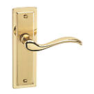 Urfic Porto Fire Rated Latch Lever on Backplate Pair Polished / Satin Brass
