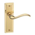 Urfic Porto Fire Rated Latch Lever on Backplate Pair Polished / Satin Brass