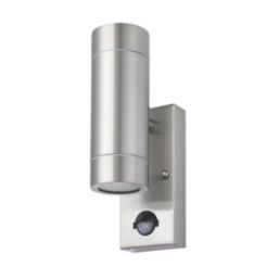 Refurb LAP Bronx Outdoor Up & Down Wall Light With PIR Sensor Stainless Steel
