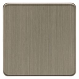 Knightsbridge Screwless 1-Gang Blanking Plate Antique Brass