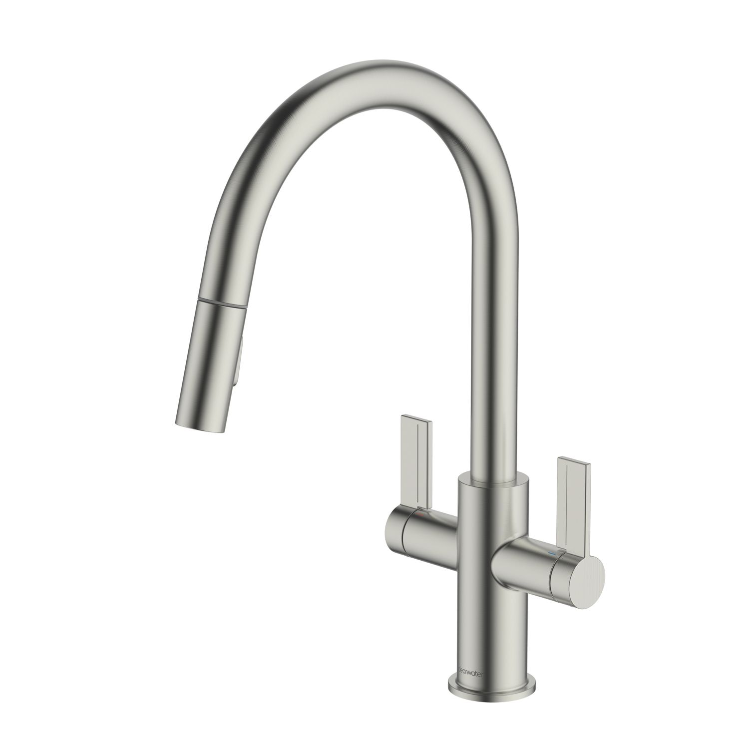 Clearwater Kira KIR30BN Double Lever Tap with Twin Spray Pull-Out Brushed Nickel PVD (940FJ)