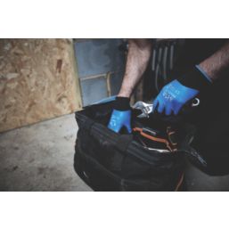 Site  Fully-Coated Latex Grip Gloves Blue / Black Large