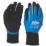 Site  Fully-Coated Latex Grip Gloves Blue / Black Large