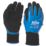 Site  Fully-Coated Latex Grip Gloves Blue / Black Large