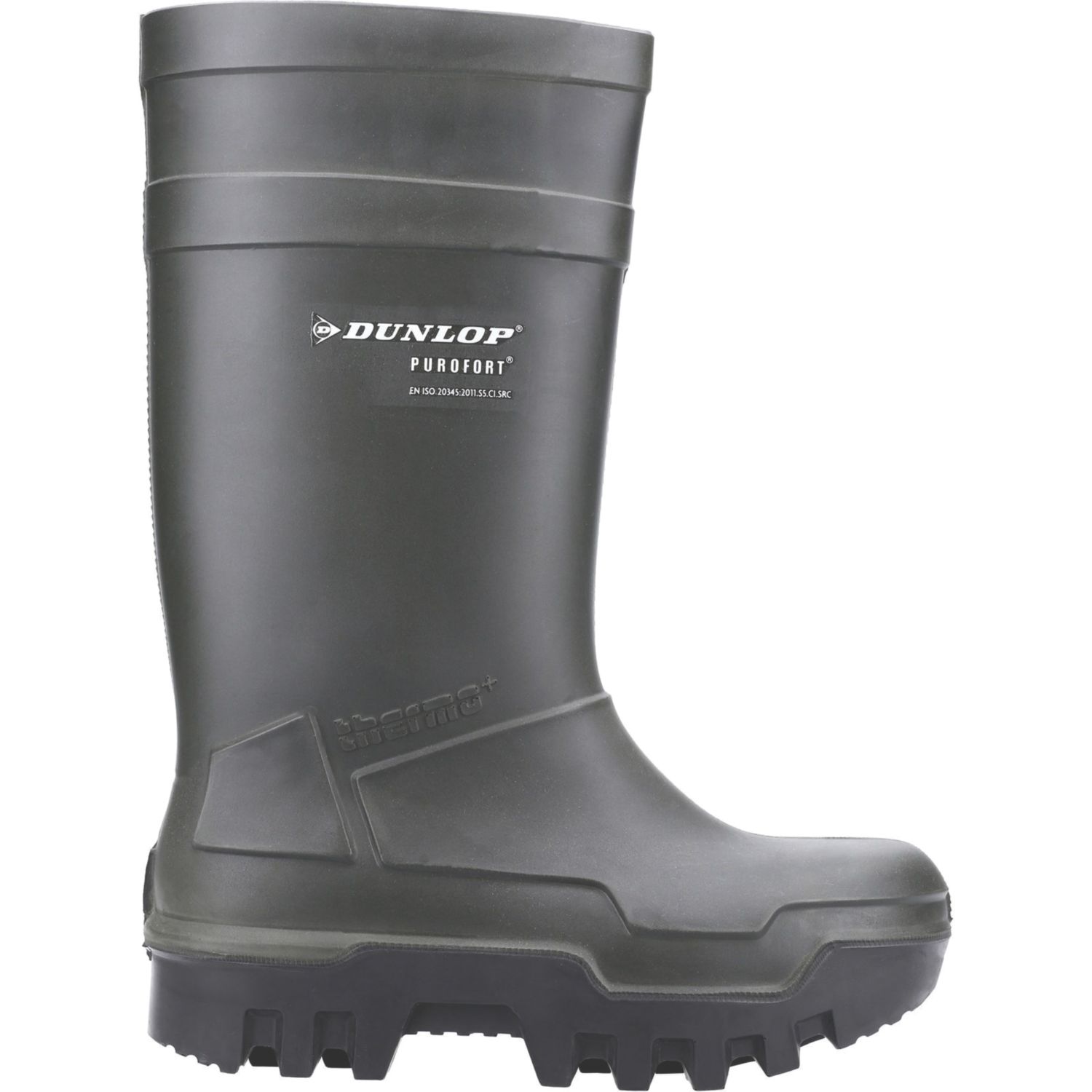 Dunlop Purofort Thermo+ Size 7 Green Steel Toe Cap Safety Wellies (940JX)